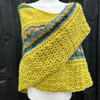 Long grass Grace mohair hand knitted textured lace shawl with crochet edge