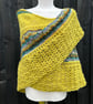 Long grass Grace mohair hand knitted textured lace shawl with crochet edge