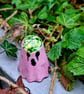 Spooky Cute Mini Ghost Figurines Eco-Resin Glitter Brain Detail Handmade Gothic 