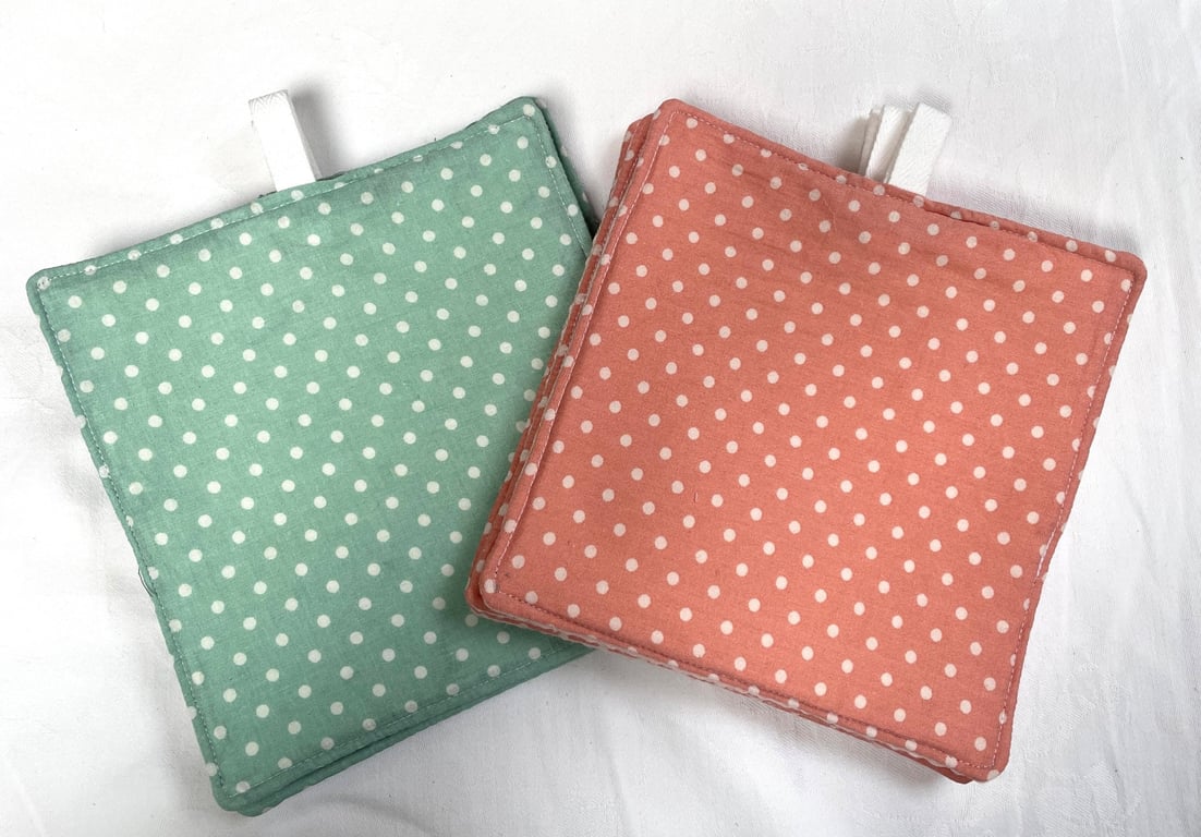 Cotton fabric face cloth, make up remover pad set x3 trio green