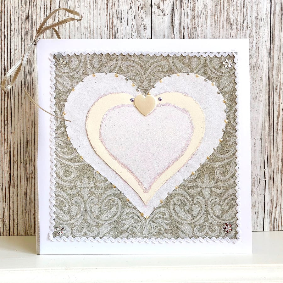 Wedding card - handmade wedding card - civil ceremony partnership - heart