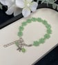 Green Crystal Daisy Chain charm Bracelet, boho bracelet, girlfriend gift