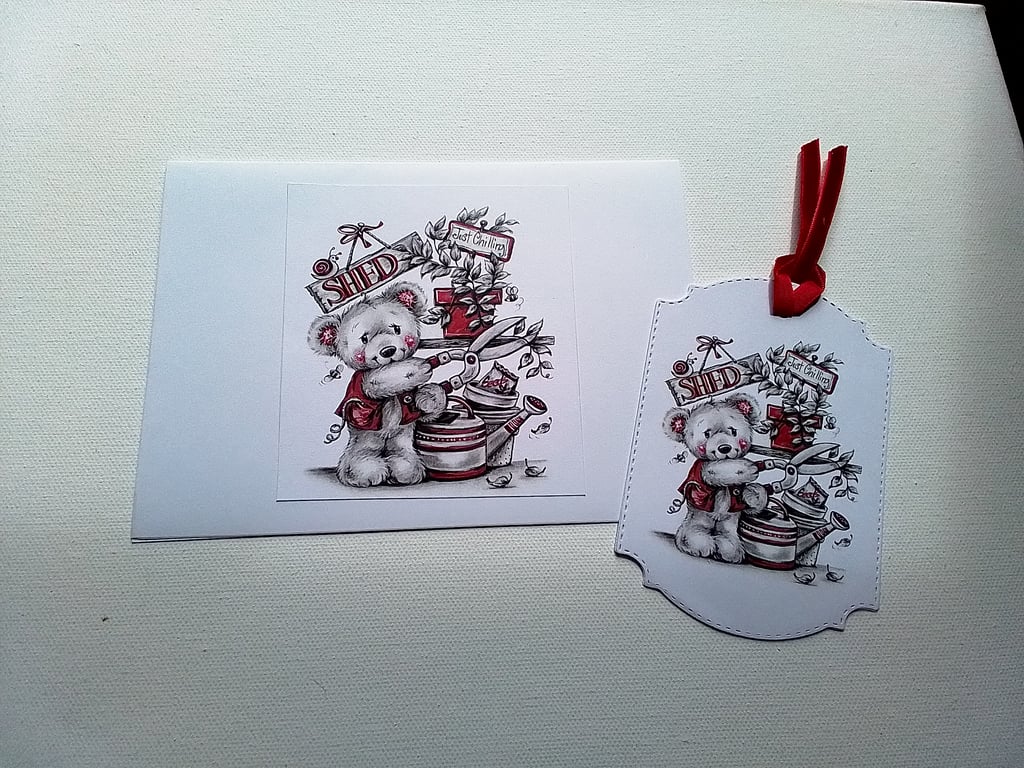Card and gift tag set. Just chilling. Any occasion card. Ref 122