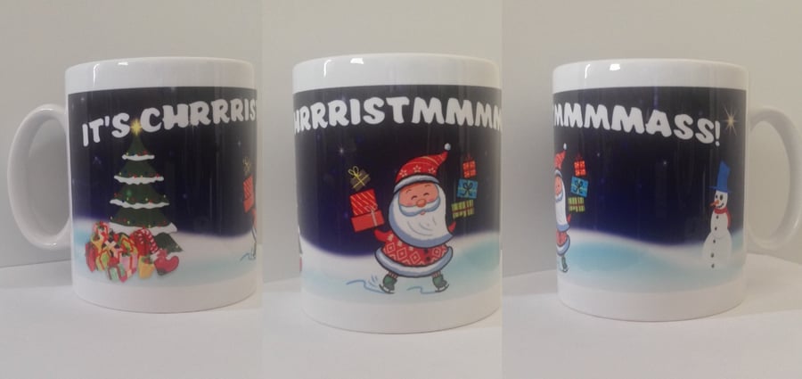It's Chrrristmmmass! Mug. Fun Christmas theme mugs for a stocking filler