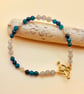 Labradorite & Agate Beaded Bracelet, Birthday, Anniversary, Gifts For Her