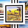 Any Occasion Greetings Card Of Tall Grass And Cottages. Blank Gift Or Notelet