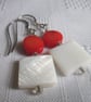 Shell & Bamboo Coral Earrings (2) - Image 2
