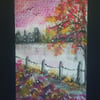 Autumn aceo original watercolour by Gweddusart