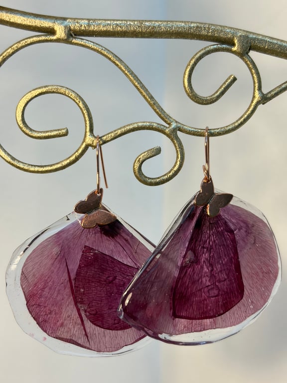 Cornish poppy earrings rose gold