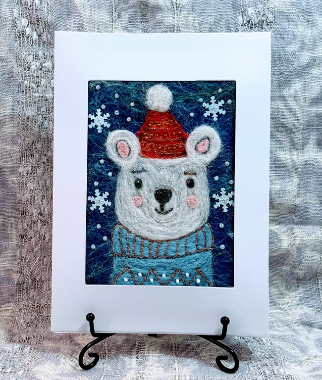 Festive Polar Bear Christmas Card