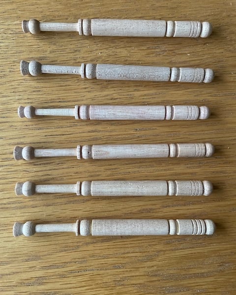 Lace bobbins. Sets of 6