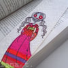embroidered fabric bookmark