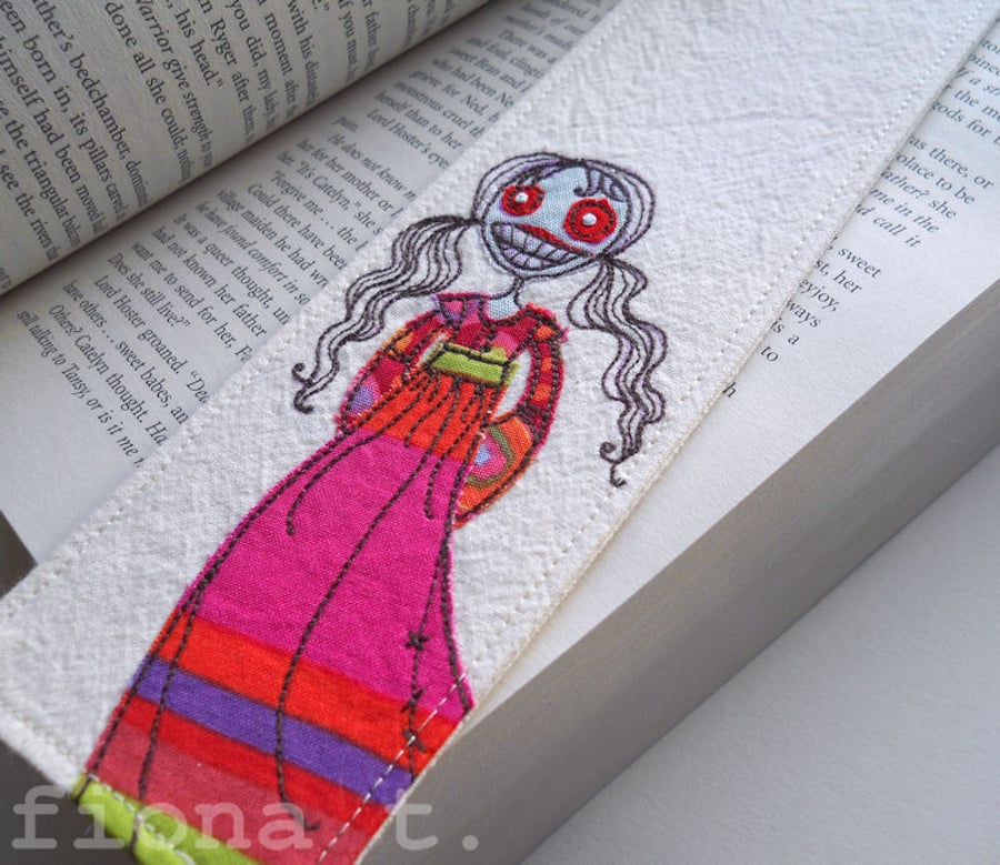 embroidered fabric bookmark