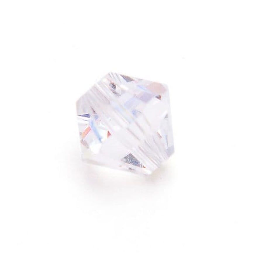 Czech Crystal Glass Clear 3mm Faceted Bicones, Grade A, Precision Cut Authentic 