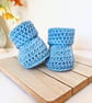 Sky Blue Crochet Baby Booties – Handmade Newborn Gift - CLEARANCE  - Image 8