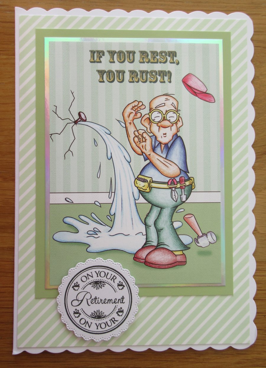 If You Rest You Rust - A5 Retirement Card