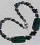 Green Agate, Moss Agate & Rainforest Jasper Gemstone Chunky Statement Necklace - Image 3