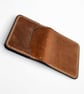 Cognac Tan Full Grain Leather Mini Wallet Compact Bifold Small Wallet UK - Image 6