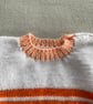 White, orange and peach striped baby jumper - Image 3