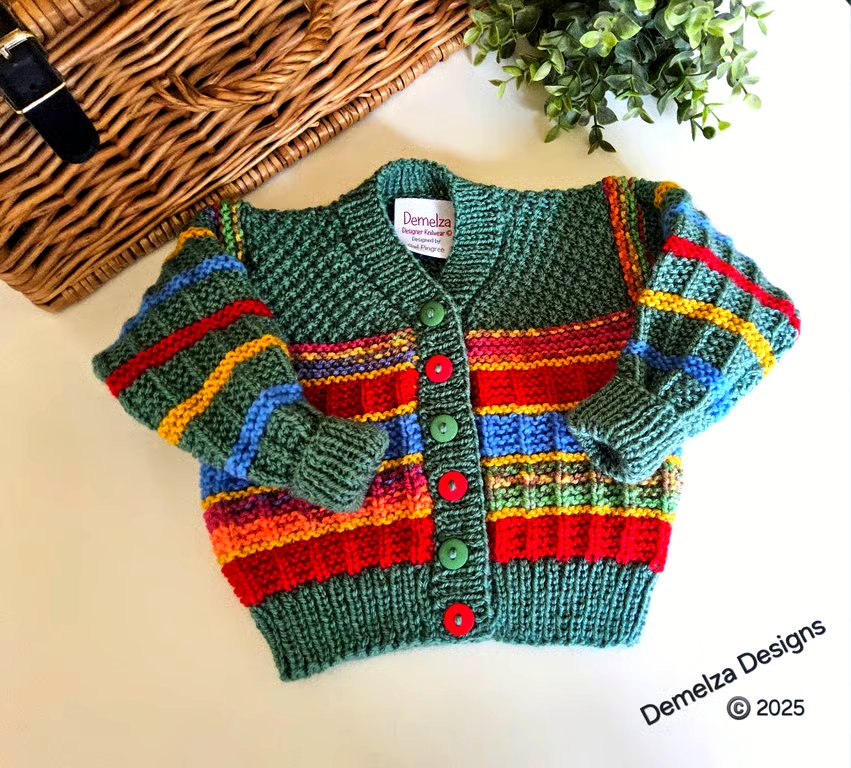 Designer Baby Boy's Hand Knitted Cardigan  9 -18 Months Size