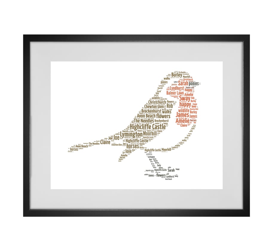 Personalised Robin Design Word Art Gifts 