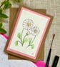 Blank greeting card, daisy flowers hand painted, original artwork.  - Image 2