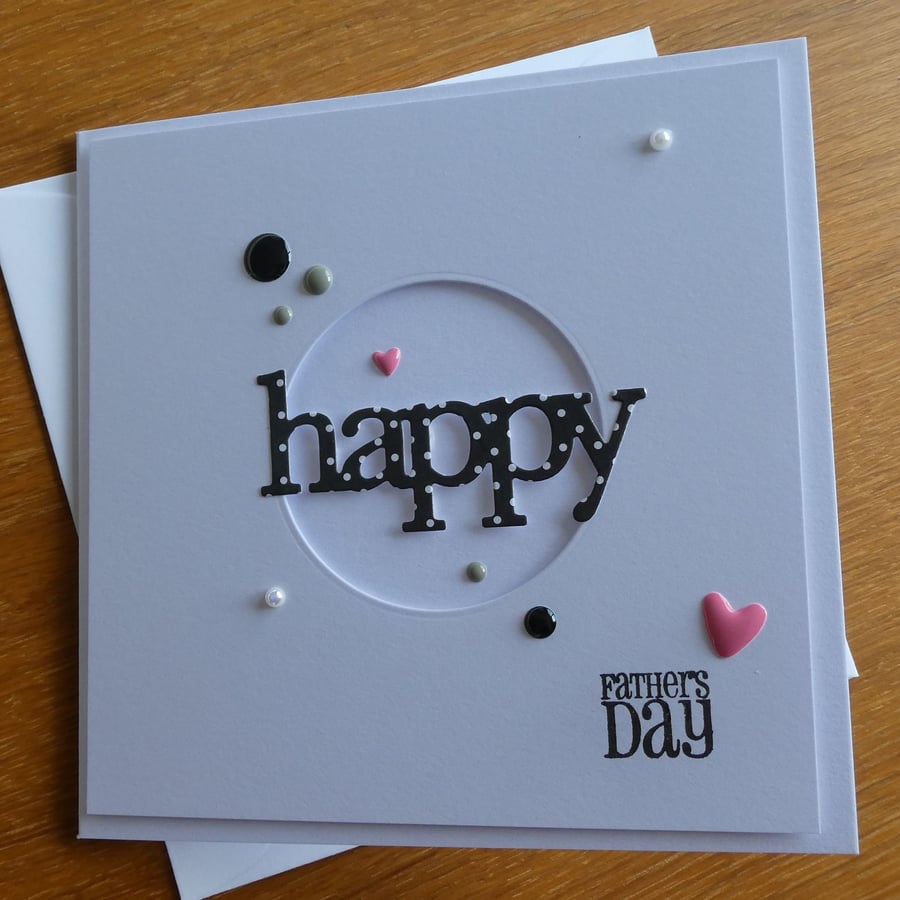 Happy Father's Day Card - Black Polka Dot 