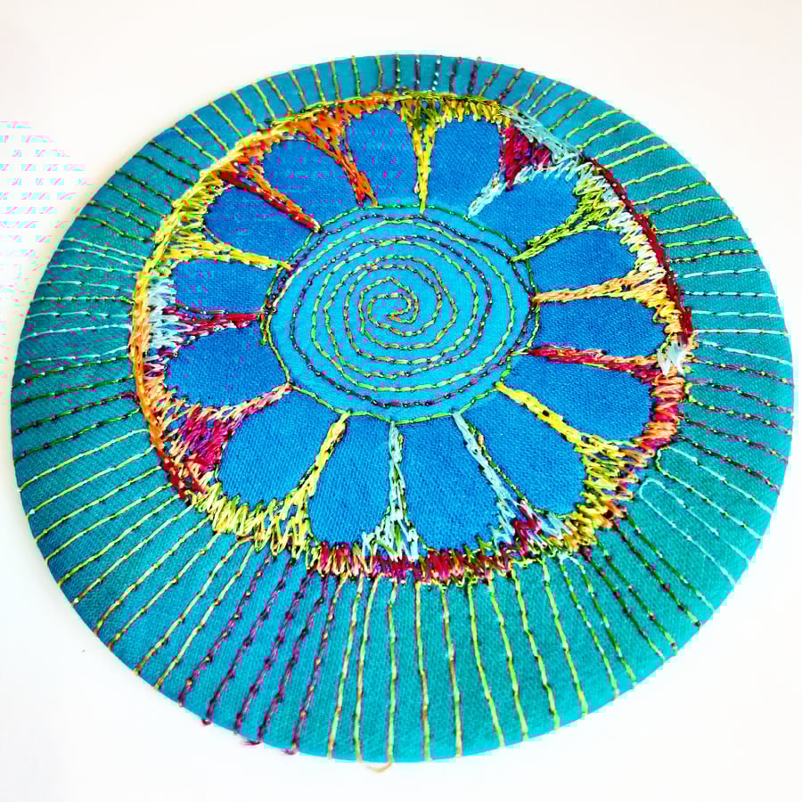 Large Pocket Mirror Handbag Accessories Colourful Free Machine Embroidery