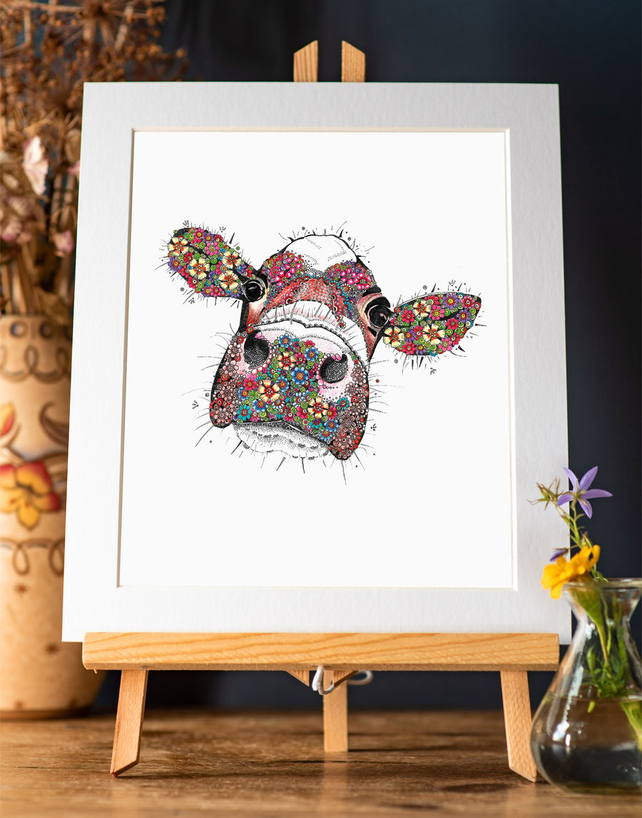 ‘Primrose the Cow’ Art Print 