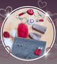 White & Red Heart Needle-Felting Starter Kit (Makes Two Keychains)  - Image 1