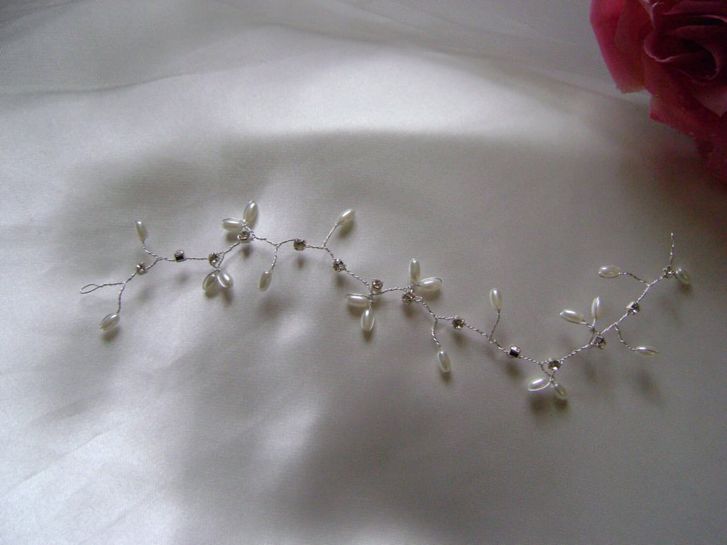 Magdalena - Pearl & Diamante Bridal Hair Vine