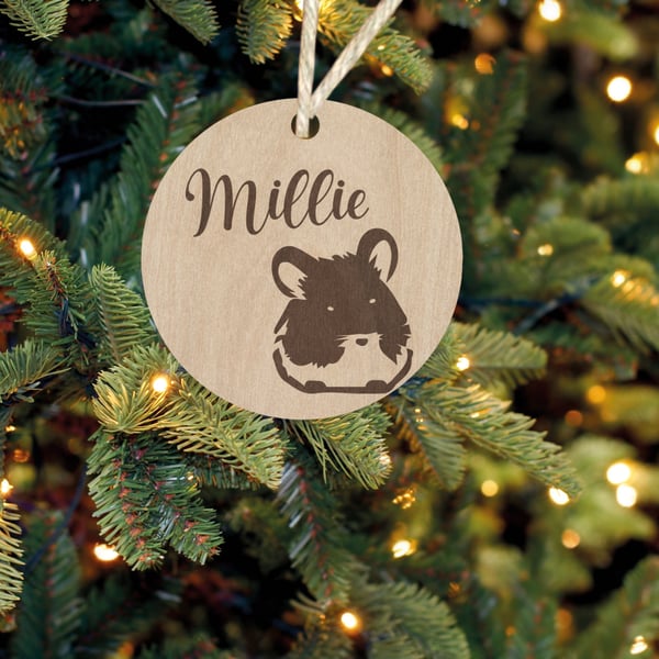 Hamster Gift Personalised Pet Name Christmas Gift Tag Christmas Bauble Name