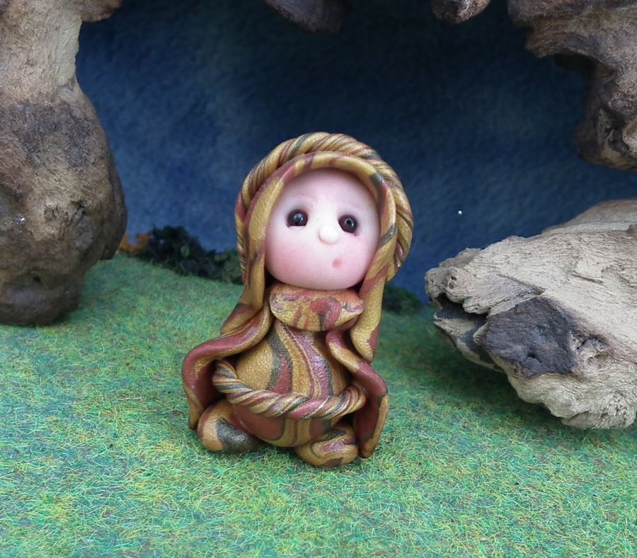 Woodland Gnome 'Hok' 1.5" OOAK Sculpt by Ann Galvin