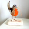 Fabric Chaffinch, Embroidered Chaffinch, Bird Decor