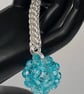 Handbag Charm, Turquoise Crystal with a Chainmaille Chain and Keyring - Last One - Image 7