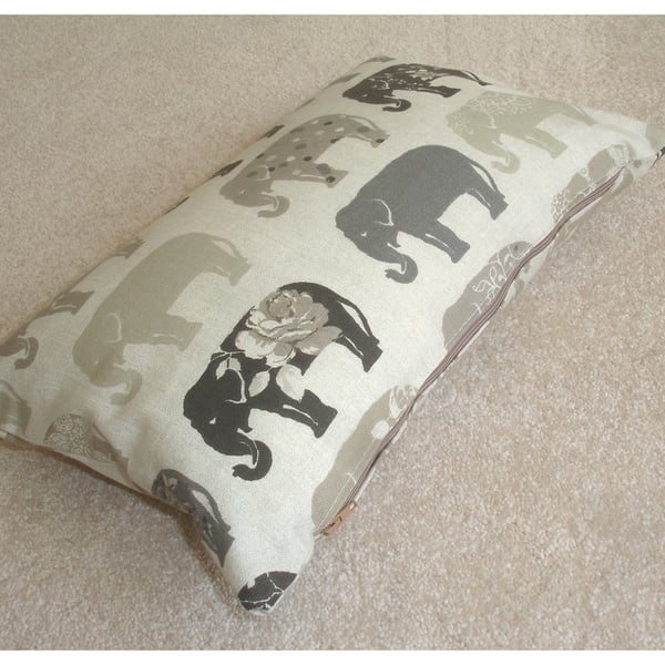 Tempur Travel Pillow Cover Elephant 16"x10" 16x10 Grey Elephants