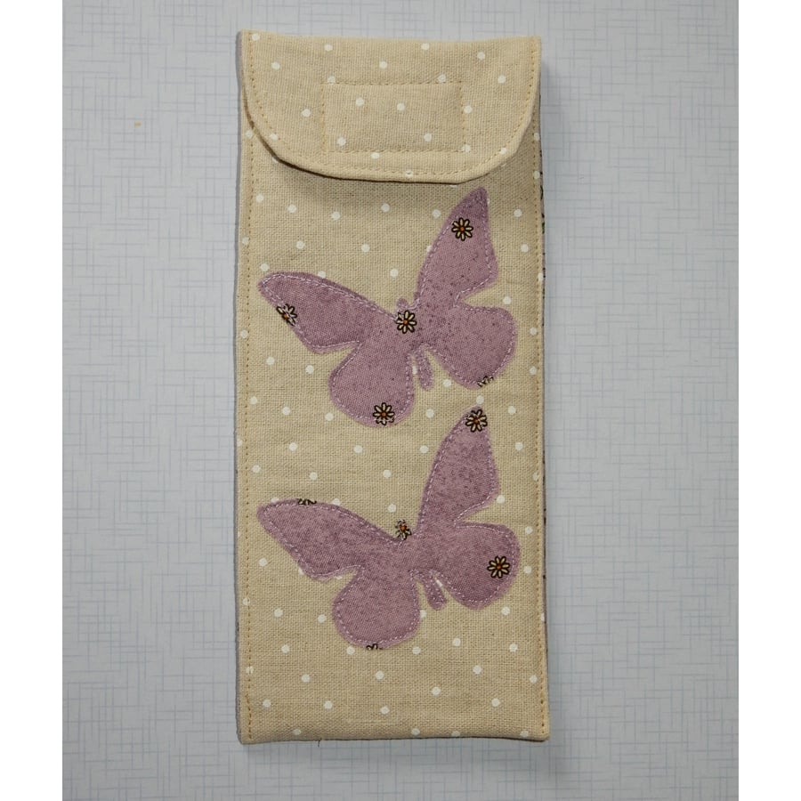 Glasses case - Lilac butterflies