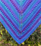 Handmade Crochet Ombre Shawl, Wool Blend - Image 2