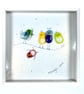 Cute fused glass birdies “always one “picture- glass art - Image 4