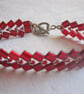 Red & Silver Tila Bead Bracelet - Image 1
