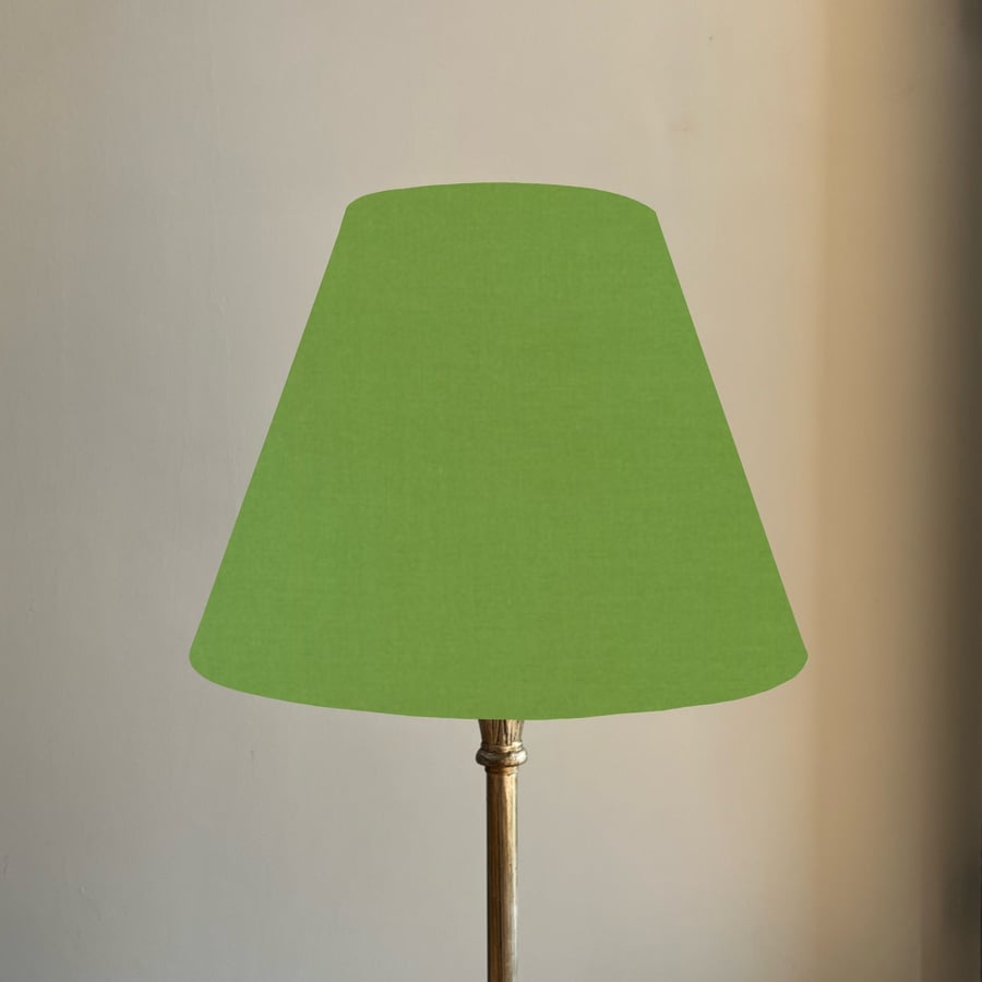 Green cotton coolie lampshade, empire lampshade, green cotton empire ceiling 