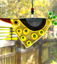 Yellow fused glass bird suncatcher - Image 1