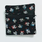 Change purse, coin purse, cotton purse, pirates, skull and Crossbones
