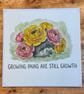 Hand Decorated Hedgehog Greetings Card – Growing Pains Are Still Growth