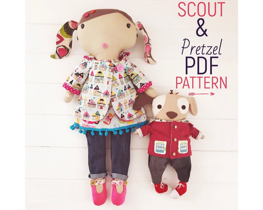 Digital PDF Sewing Pattern for Doll 'Scout' &a... - Folksy