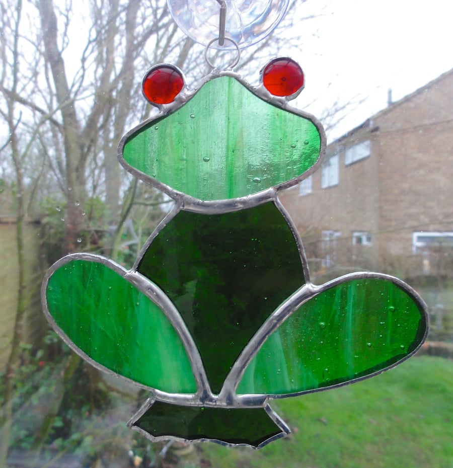 Stained Glass Frog Suncatcher