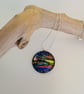 Large, round 'patchwork' fused glass pendant - Image 3