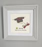 Multicoloured "Knitting keeps me from unravelling" Framed Picture Size 25cm x 25 - Image 1