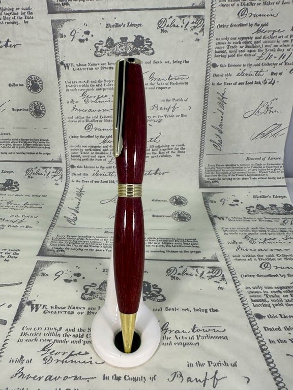 Purpleheart & Gold ballpoint Pen