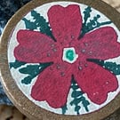 Poinsetta Wooden brooch small to send in time for christmas